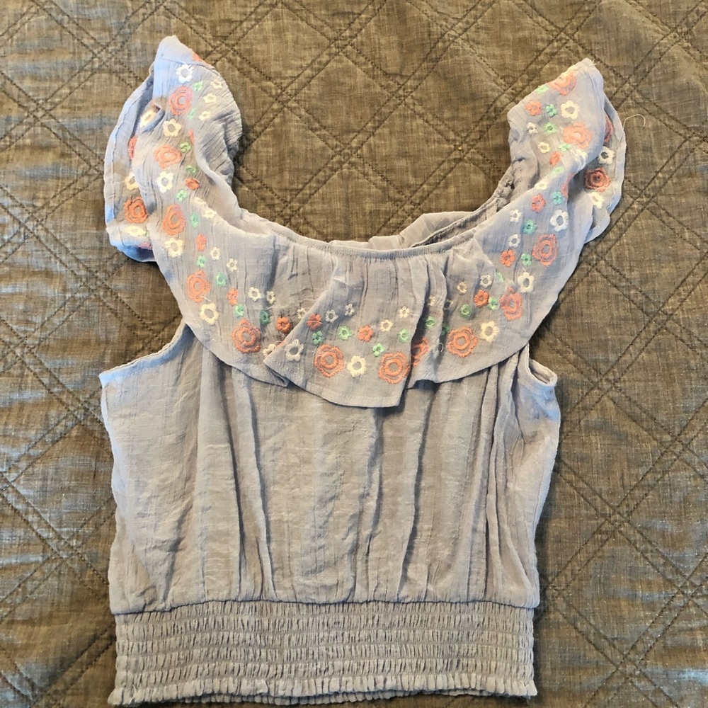 Size medium light blue floral top